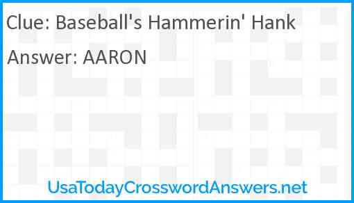 Baseball's Hammerin' Hank Answer