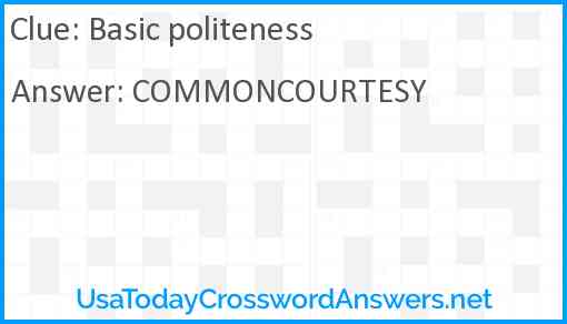 Basic politeness Answer