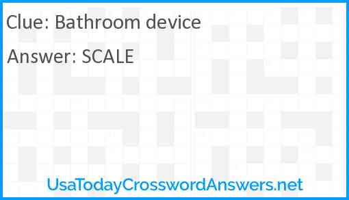 Bathroom device Answer