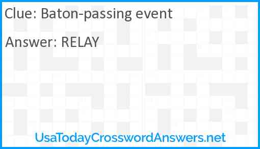 Baton-passing event Answer