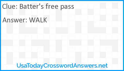 Batter's free pass Answer