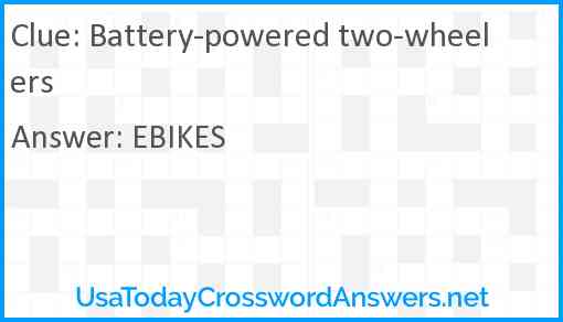 Battery-powered two-wheelers Answer