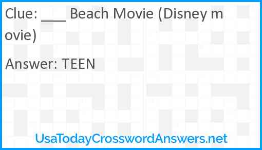 ___ Beach Movie (Disney movie) Answer