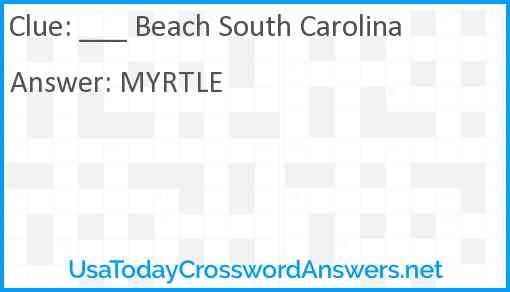 ___ Beach South Carolina Answer