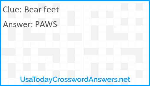 Bear feet Answer