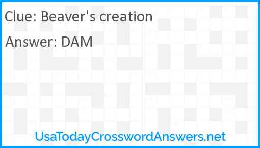Beaver's creation Answer