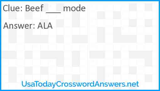 Beef ___ mode Answer