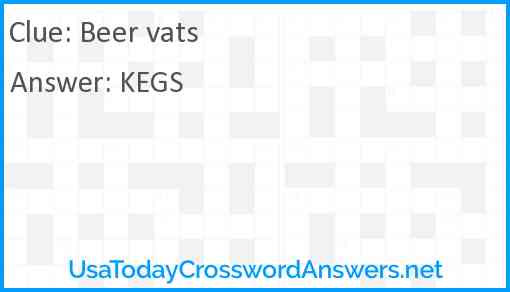 Beer vats Answer