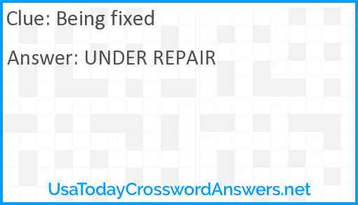 Being fixed Answer
