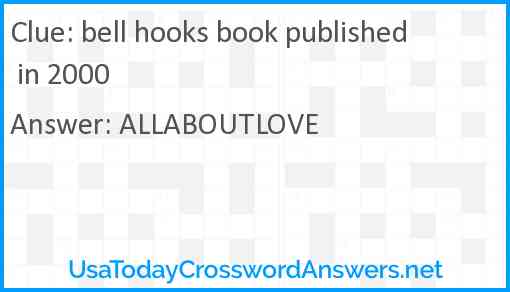bell hooks book published in 2000 Answer