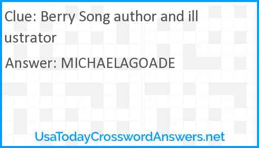 Berry Song author and illustrator Answer