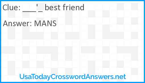 ___'_ best friend Answer