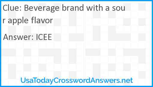 Beverage brand with a sour apple flavor Answer