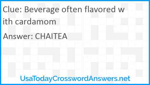 Beverage often flavored with cardamom Answer