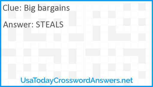 Big bargains Answer