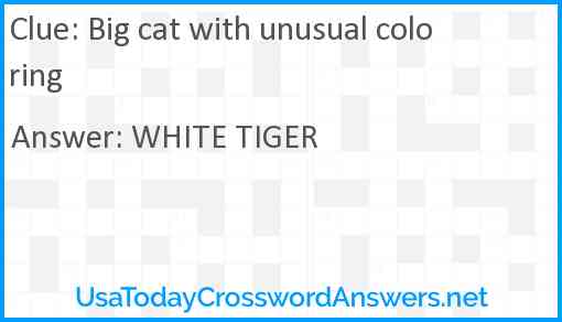 Big cat with unusual coloring Answer