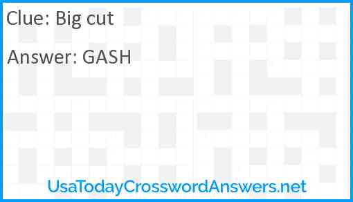 Big cut Answer