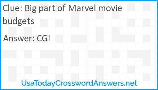 Big part of Marvel movie budgets Answer