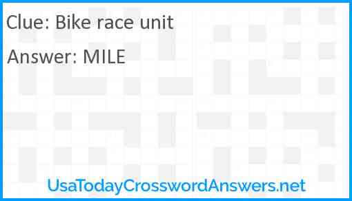 Bike race unit Answer