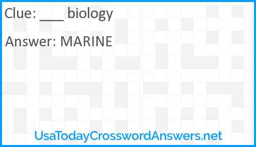 ___ biology Answer