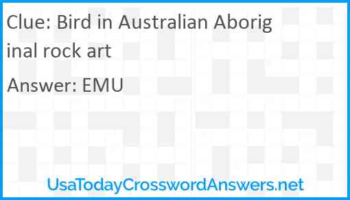 Bird in Australian Aboriginal rock art Answer