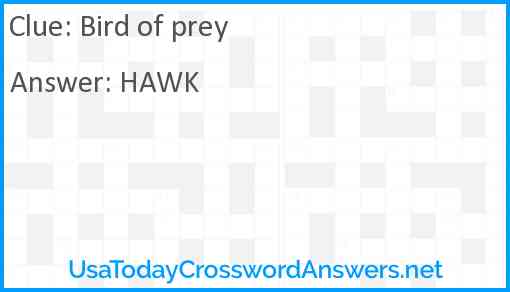 Bird of prey Answer