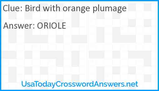 Bird with orange plumage Answer