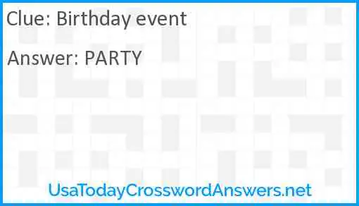 Birthday event Answer