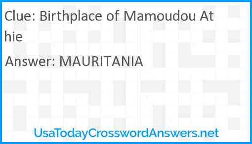 Birthplace of Mamoudou Athie Answer