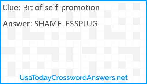 Bit of self-promotion Answer