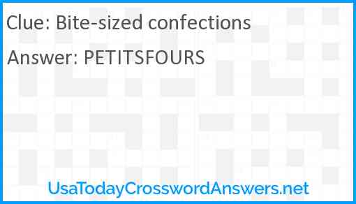 Bite-sized confections Answer