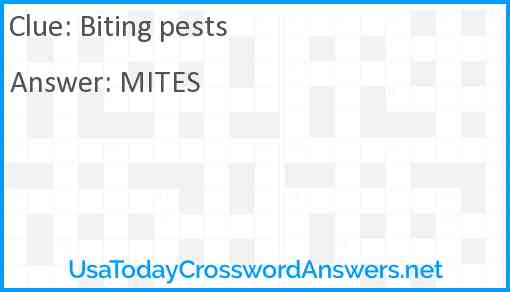 Biting pests Answer