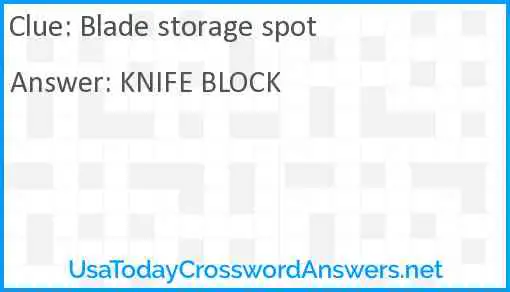 Blade storage spot Answer