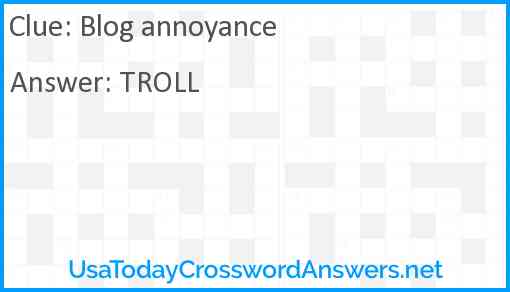 Blog annoyance Answer