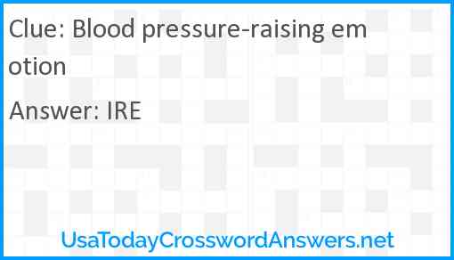 Blood pressure-raising emotion Answer