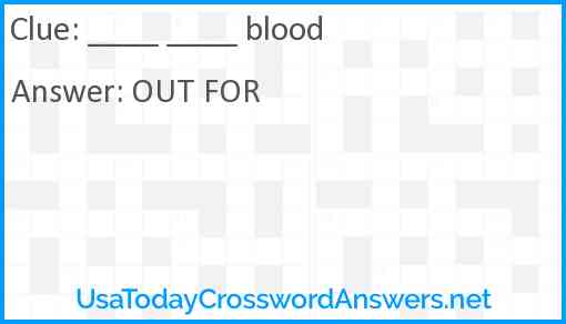 ___ Blood Answer
