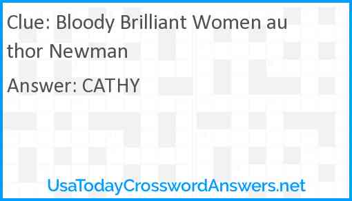 Bloody Brilliant Women author Newman Answer