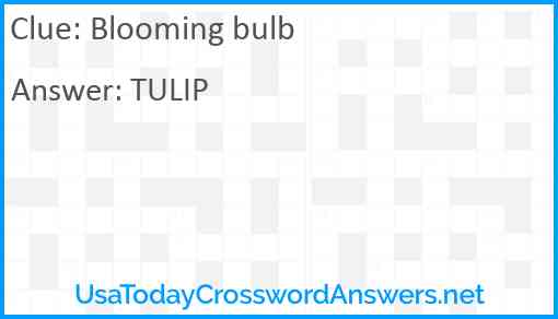 Blooming bulb Answer