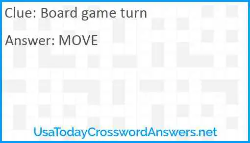 Board game turn Answer