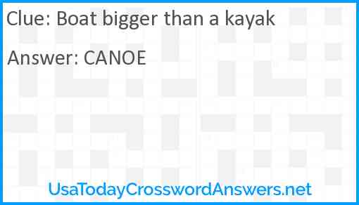 Boat bigger than a kayak Answer