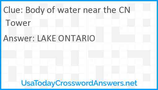 Body of water near the CN Tower Answer
