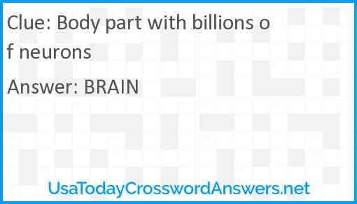 Body part with billions of neurons Answer