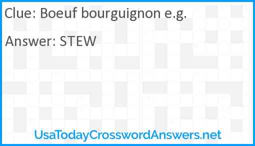 Boeuf bourguignon e.g. Answer