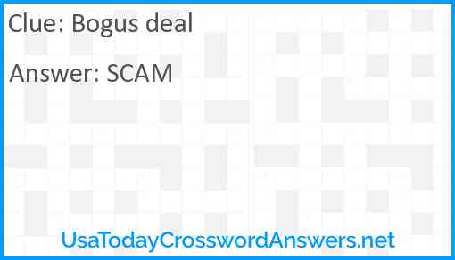 Bogus deal Answer