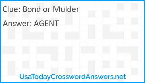Bond or Mulder Answer
