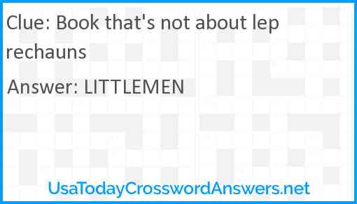 Book that's not about leprechauns Answer