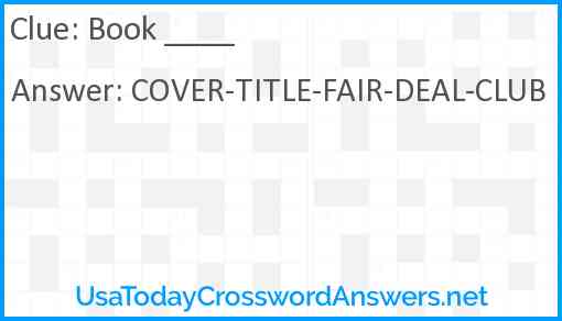 Book ____ Answer