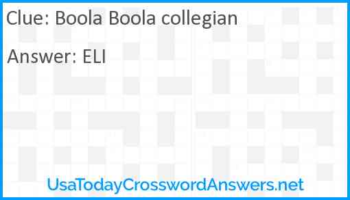Boola Boola collegian Answer