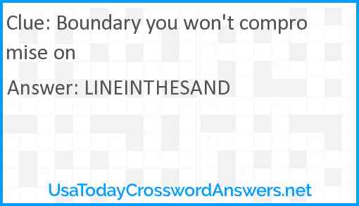 Boundary you won't compromise on Answer