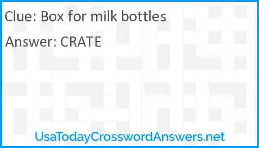 Box for milk bottles Answer